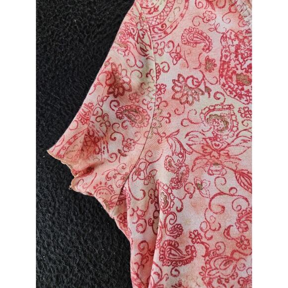 Oneworld Womens Top Size Medium Multi-Color 100% Cotton Short Sleeve Pullover - Picture 11 of 12